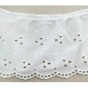 3-5/8" Ruffled Gathered Embroidery Eyelet Trimming - 6 Total Yards!