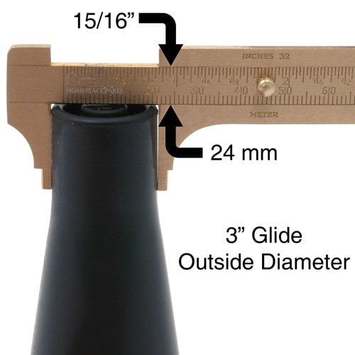 3-5/8" Tall Replacement Bed Frame Glide Feet, Cone Shaped, Set of 4