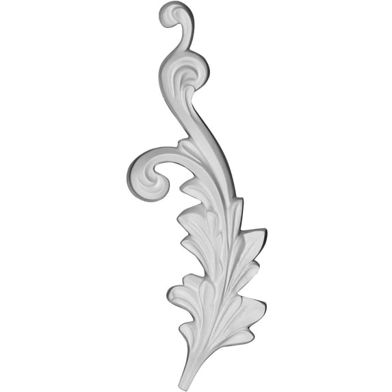 3 5/8"W x 9 1/2"H x 7/8"P Robin Scroll Onlay, Right