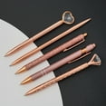 thumbnail image 1 of 3/5/8pcs Rose Gold Ballpoint Pen Set Liquid Sand Glitter Metal Crystal Diamond shape Pen Girly Black Ink Pen Gifts for Wedding Office Desk Supplies, 1 of 9
