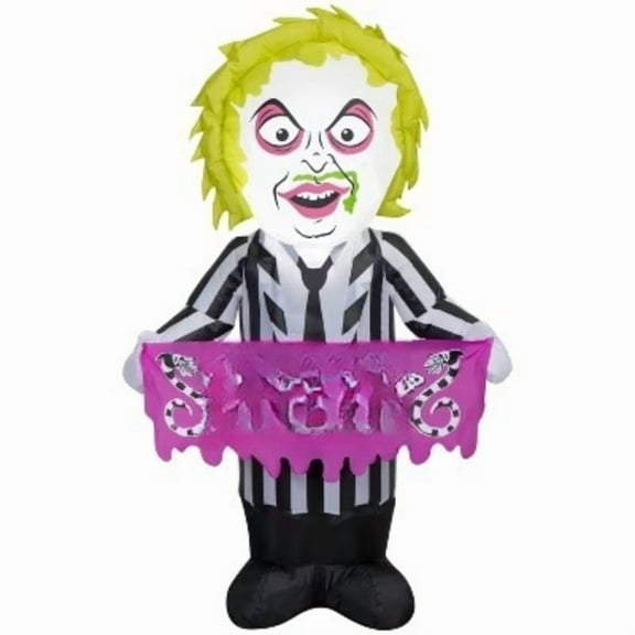 3.5' Airblown Beetlejuice with Sign Halloween Inflatable Decoration