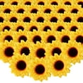 thumbnail image 1 of 3.5" Artificial Silk Yellow Sunflower Heads Fabric Floral for Baby Shower Home Decoration Wedding Decor, Bride Holding Flowers,DIY Garden Craft Art Decor, 1 of 6