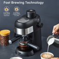 thumbnail image 1 of 3.5 Bar Espresso Maker for 4 Cups with Steam Function And Milk Frother, 1 of 8
