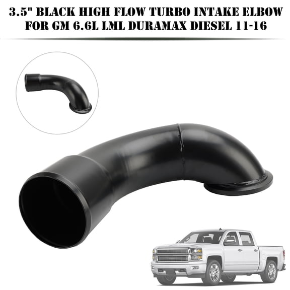 3.5" Black High Flow Turbo Intake Elbow for GM 6.6L LML Duramax Diesel 11-16