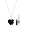 thumbnail image 1 of Rosec Jewels Black Spinel Heart Pendant Necklace with Chain - Solitaire Pendant Necklace - 8 mm - AAA Quality - with Jewelry Box, 10K White Gold, 1 of 7