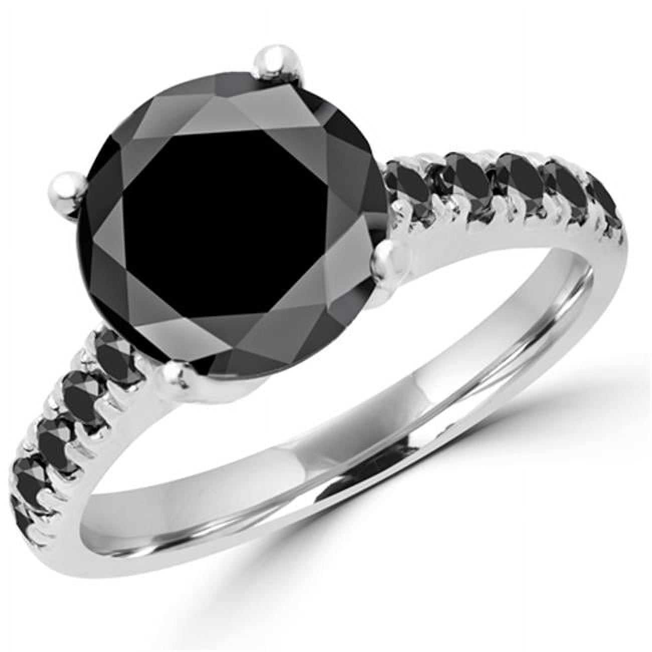 Majesty Diamonds MD160184-8 3.5 CTW Multi Stone Round Cut Black 