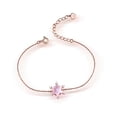 thumbnail image 1 of 3.5 CTW Star PinK Rose Quartz LinK Bracelet in .925 Sterling Silver with 18K, 1 of 1