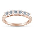 thumbnail image 1 of 3/5 Carat CT.T.W Round Cut 3MM Lab Created Moissanite Diamond Half Eternity Engagement Wedding Band Ring 14K Rose Gold(G-H Color,0.60 Cttw)-5.5, 1 of 7