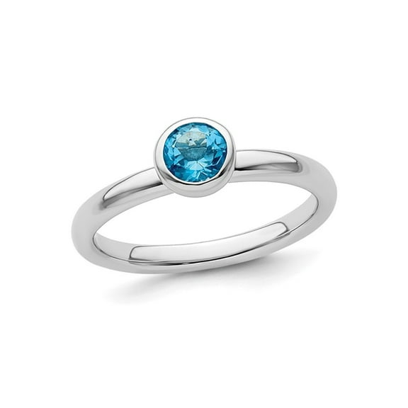 3/5 Carat (Ctw) Blue Topaz Solitaire Ring in Sterling Silver