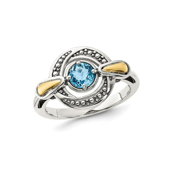 3/5 Carat (Ctw) Blue Topaz Swirl Ring in Sterling Silver