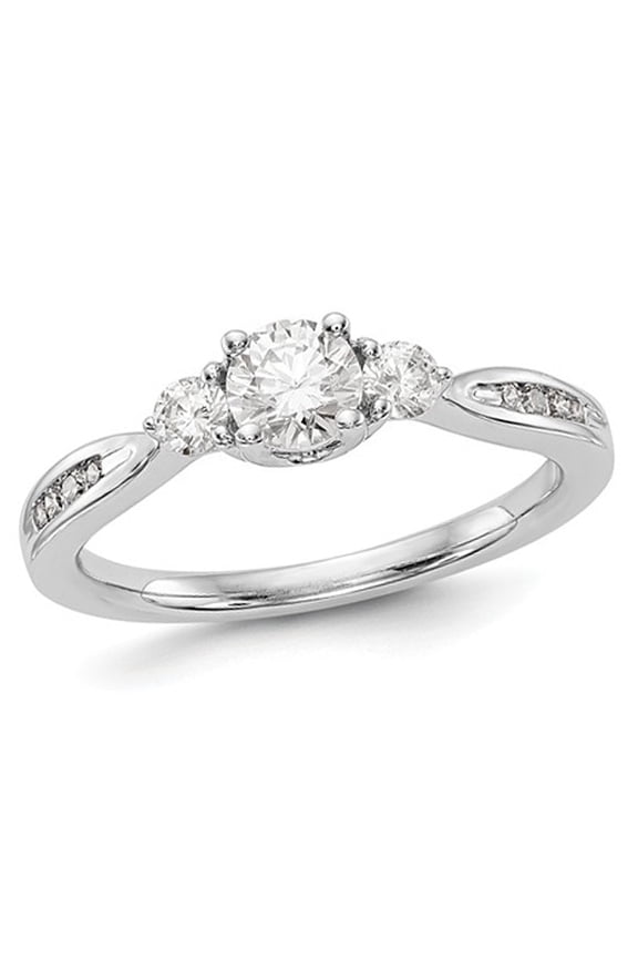 3/5 Carat (Ctw Color SI1-SI2, G-H-I) Lab Grown Diamond Engagement Ring in 14K White Gold for Women