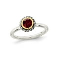 thumbnail image 1 of 3/5 Carat (Ctw) Red Garnet Solitaire Ring in Sterling Silver for Women, 1 of 4