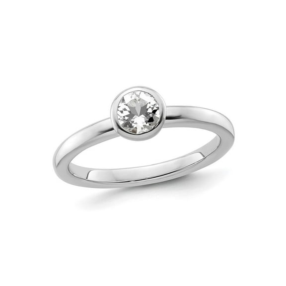 3/5 Carat (Ctw) White Topaz Solitaire Ring in Sterling Silver
