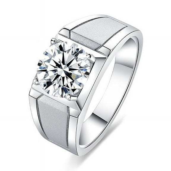 3/5 Carat Moissanite Rings for Men Engagement Ring Mens Diamond Wedding Bands 18K Sterling Silver Moissanite Promise Rings Moissanite Jewelry for Men