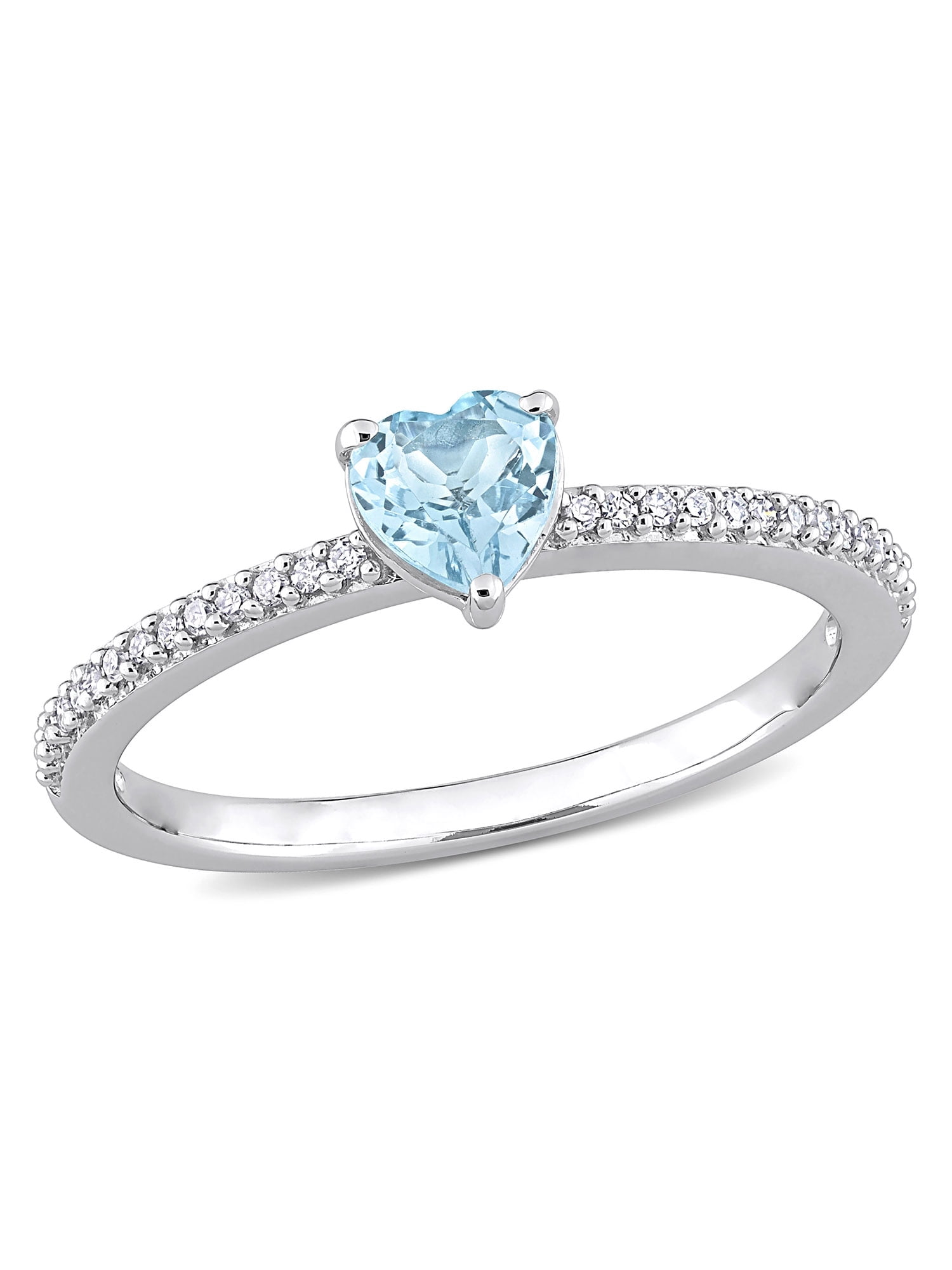 Everly Women's Topaz and Diamond 10k White Gold Ring