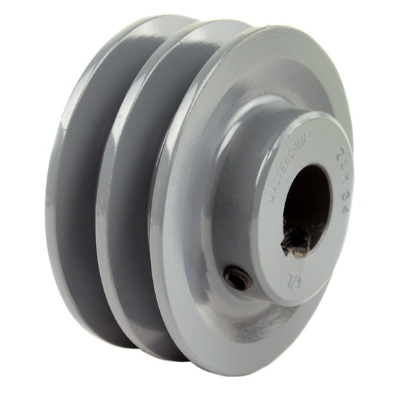 Masterdrive 3.5 " Cast Iron Pulley Dual Groove for 7/8" Shaft Single V Style A Belt 4L