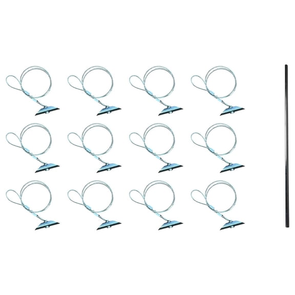 3.5" Chisel Earth Anchors - 12 pcs and Drive Rod - Heavy Duty Ground Anchor with 23" Cable - Cable Earth Anchor for Swing Set, shed, Greenhouse, Fence and More