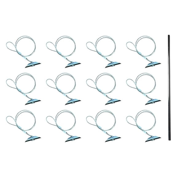 3.5" Chisel Earth Anchors - 12 pcs and Drive Rod - Heavy Duty Ground Anchor with 32" Cable - Cable Earth Anchor for Set, shed, Greenhouse, Fence and More