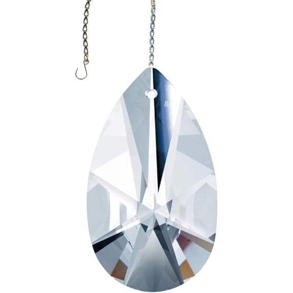 3.5" Clear Pear Shape Swarovski Crystal, Window Sun Catcher, Decorative Hanging Austrian Crystal