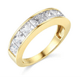 thumbnail image 1 of 3.5 Ct Princess Solid 14k Yellow Gold Engagement Wedding Anniversary Band Ring, 1 of 3