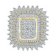 thumbnail image 1 of AFFY 3.5 Cttw Round & Baguette Cut Natural Diamond Cluster Ring In 10k Solid Yellow Gold Ring Size-5.5, 1 of 1