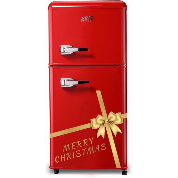 3.5 Cu.ft Refrigerators with Freezer, Fridge with 7 Level Temp Adjustable Thermostat, Fridge for Apartment, Office, Basement, Red