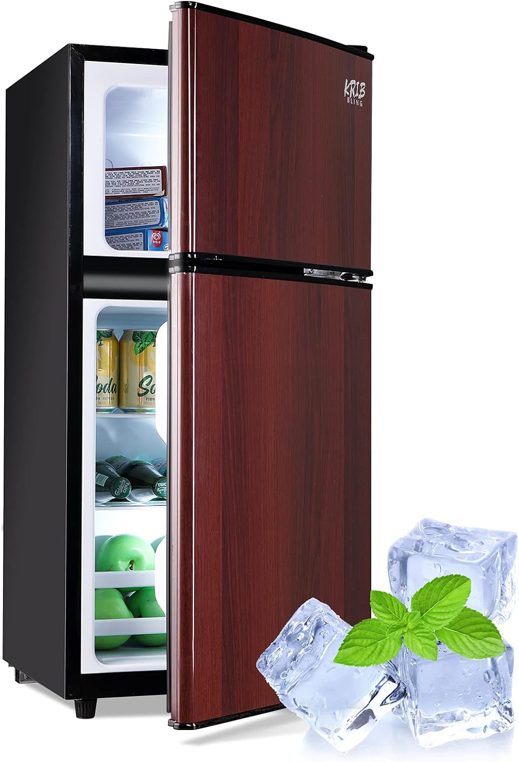 3.5 Cu.ft Retro Mini Fridge with Freezer, Compact Refrigerator for Home