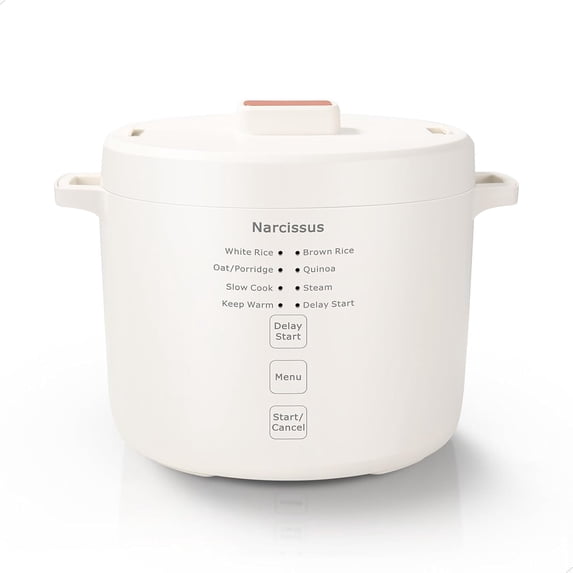 3.5-Cup Rice Cooker for 1-3 People, Multifunctional Rice, Oatmeal, Quinoa - Slow Cook, Steam, Cook & Steam Dish Together, White