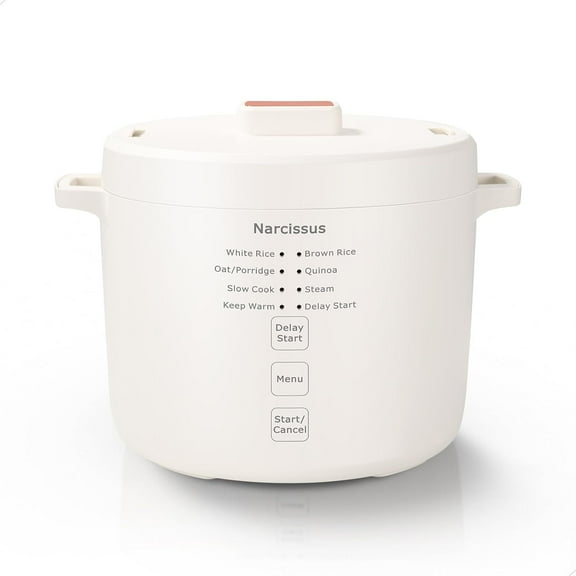 3.5-Cup Rice Cooker for 1-3 People, Multifunctional for Rice, Oatmeal, Quinoa - Slow Cook, Steam, Cook Rice & Steam Dish Together, Rice White