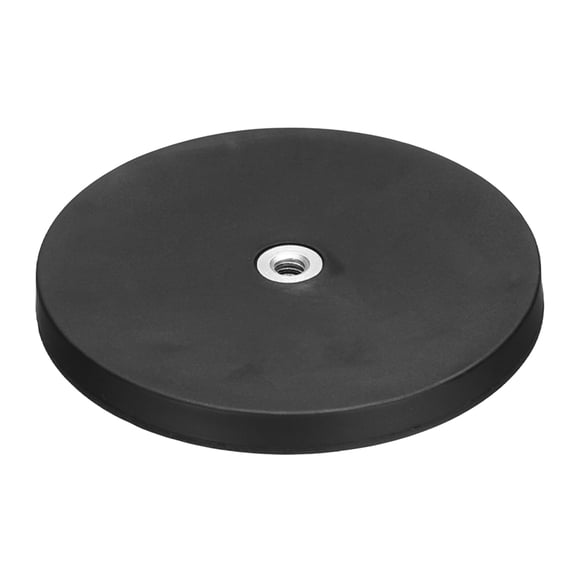 3.5" Dia Rubber Coated Magnets, 88LBS Magnet Base with 1/4"-20UNC Female Threaded Studs and Nut