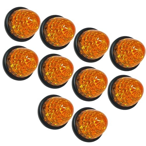 3.5" Diameter 16 LED Round Cone Watermelon Trailer Side Marker Lights 10x Amber