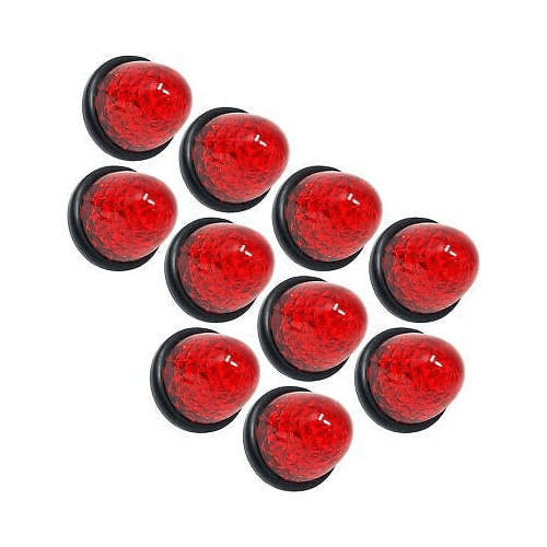 3.5" Diameter 16 LED Round Cone Watermelon Trailer Side Marker Lights 10x Red