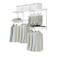 thumbnail image 1 of Wall Mounted Closet Organizer System 3 to 5 FT, Reinforced Steel Frame with Adjustable Wire Shelving, Maximize Storage for Bedroom or Garage, White, 1 of 5