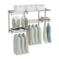 thumbnail image 1 of Wall Mounted Wardrobe Storage Kit 36 to 60 Inches, Reinforced Closet Shelving System with Hanging Rods, Modular Organization for Bedroom, Gray, 1 of 5