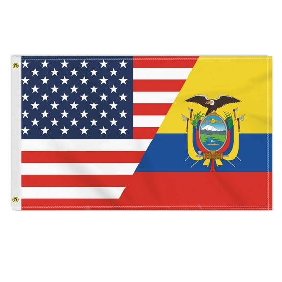 35 FT Ecuador USA Flag, Large 150D America Ecuadorians Outdoor Banner,Double Side Printing Decor For Patio Garden With Brass Gromment