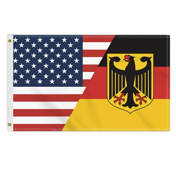 35 FT German Eagle USA Flag, Large 150D America Germany Outdoor Banner,Double Side Printing Decor For Patio Garden With Brass Gromment