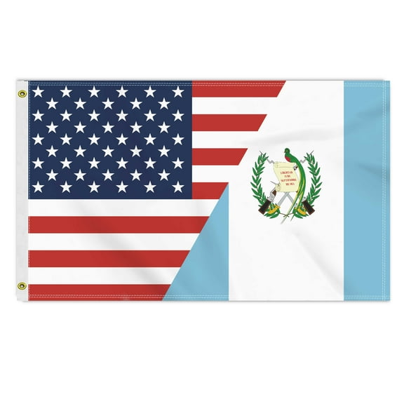 35 FT Guatemala USA Flag, Large 150D America Guatemalan Outdoor Banner,Double Side Printing Decor For Patio Garden With Brass Gromment