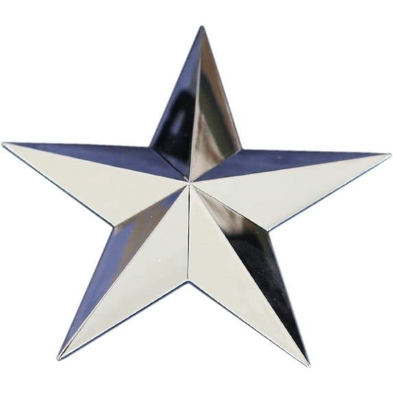 3.5" Five Point Star 3d Auto Emblem (90mm, Chrome)