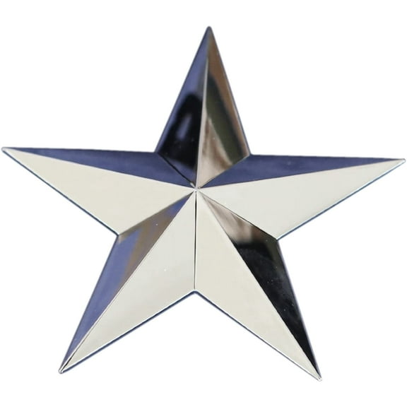 3.5" Five Point Star 3d Auto Emblem (90mm, Chrome)