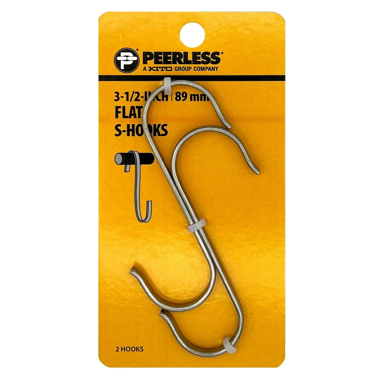 3.5 Flat S-Hooks, 2 Hooks, Zinc, Peerless Chain Company