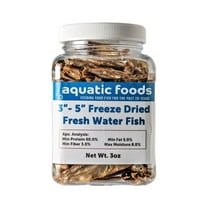 3"- 5" Fresh Water Freeze Dried Fish for Piranha, Large Fish, Turtles, Cats, Sugar Glider, Marmosets, Chinchillas, Squirrels, Hamsters…3oz Small Jar