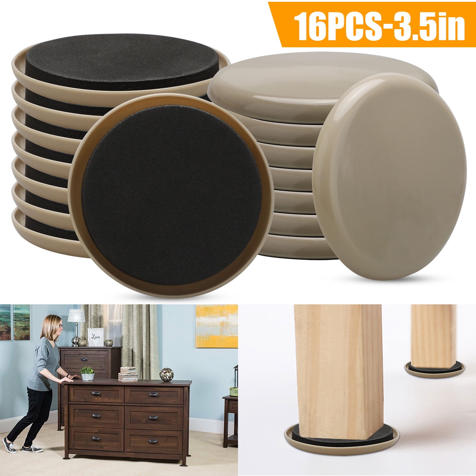 3.5'' Furniture Moving Kit, TSV 16pcs Heavy Duty Round Furniture