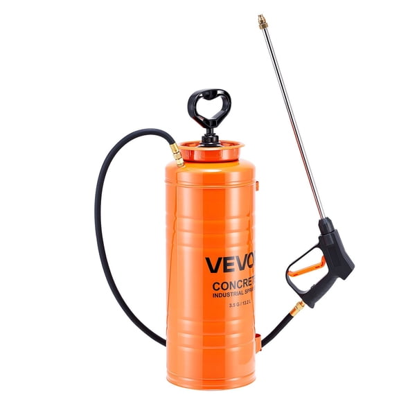 3.5 Gal Stainless Steel Industrial Sprayer, Tri-Poxy Pump, Long Wand & Hose for Concrete