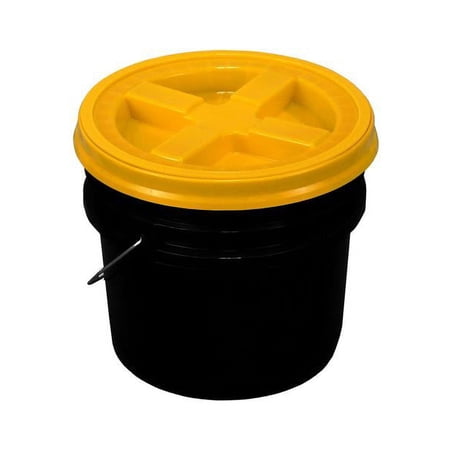 3.5 Gallon API Black Bucket with Gamma Seal Lid (yellow)