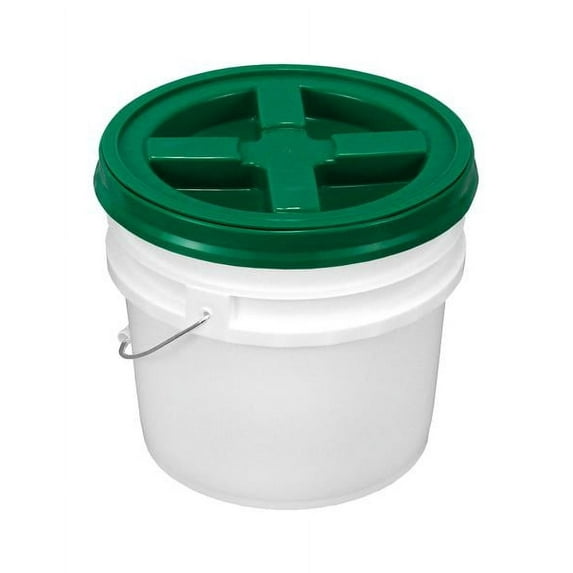 3.5 Gallon API White Bucket with Gamma Seal Lid (green)