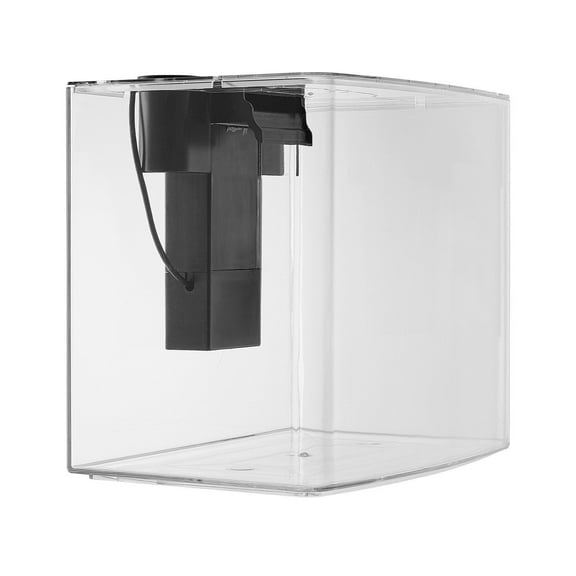 3.5 Gallon Fish Tank Aquarium with Smart Arch Design, Clear HD GPPS Material, 3-Color Adjustable LED Lighting, Self-Cleaning System, Oxygenation, Water Circulation, Hydroponic Plant Tray