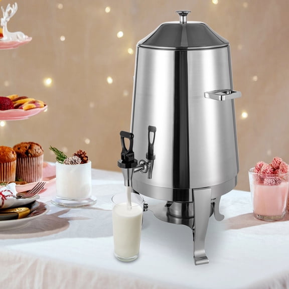 3.5 Gallon Hot Beverage Dispenser, Stainless Steel Coffee Urn Chafer w/Two Heating Methods, Hot Drinks Dispenser for Milk Coffee Tea Water Juice - Parties Event Buffet Catering