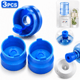 thumbnail image 1 of 3 and 5 Gallon Water Jug Cap, Reusable Food Grade Silicone Replacement Cap for 55mm Water Bottle Dispenser Caps, Non Spill Bottle Water Dispenser Cap - pack of 3, 1 of 7