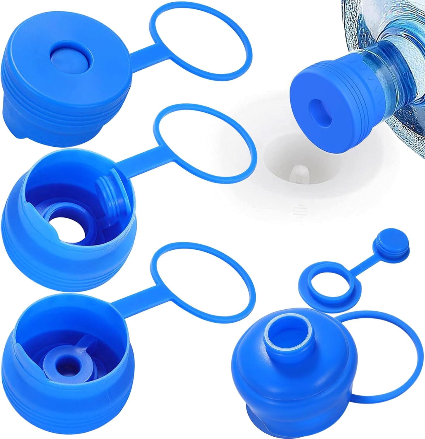 3 and 5 Gallon Water Jug Cap Reusable，Food Grade Silicone Replacement ...