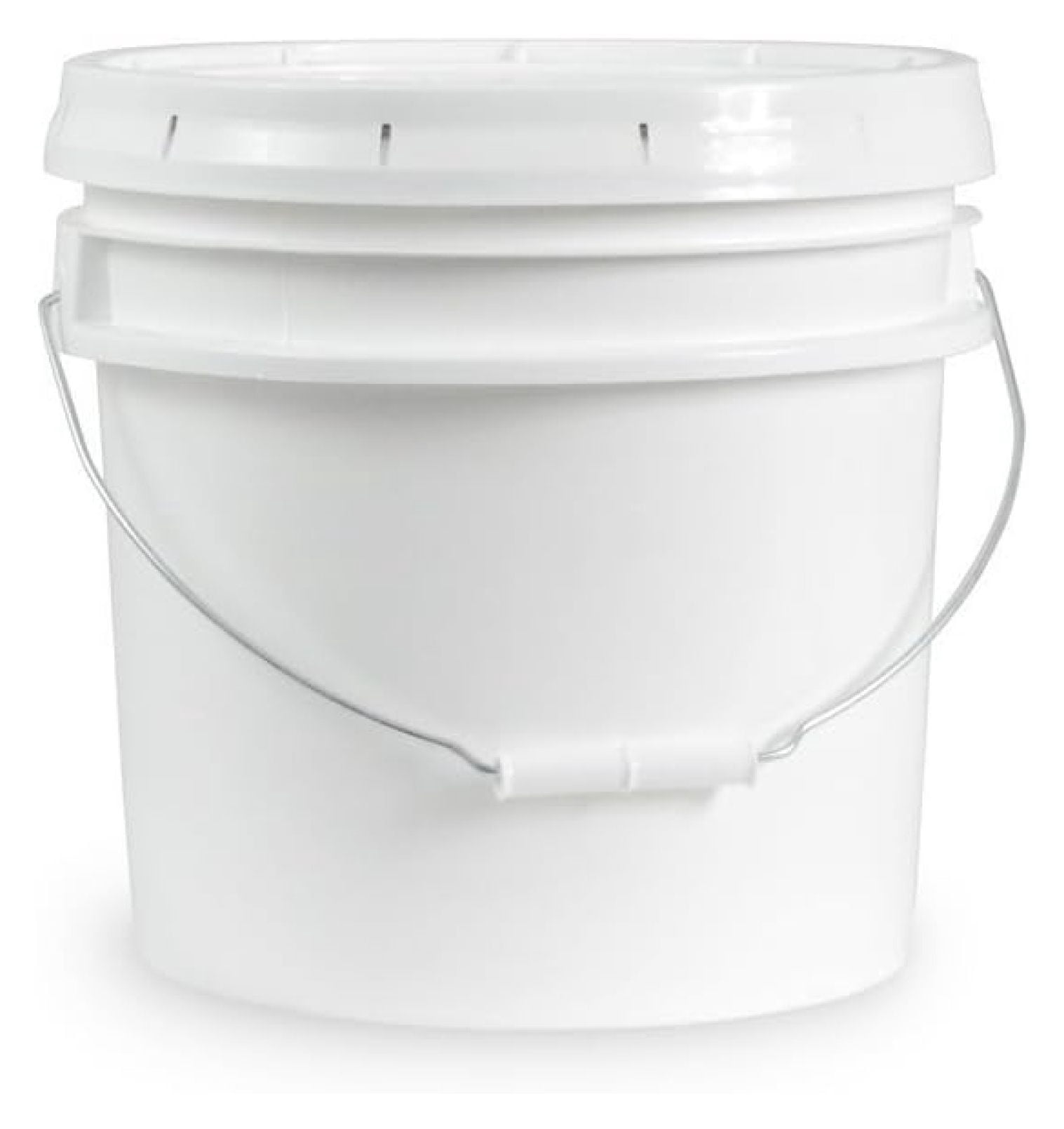 3.5 Gallon White Bucket & Lid Set of 5 Durable 90 Mil All Purpose